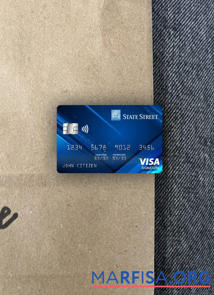 Blank USA State Street Corporation bank signature card photolook front template